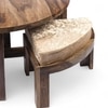 Nashville Sheesham Wood 4 Seater Coffee Table Set In Teak Finish Ivory Sparkle Velvet Cushion