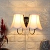 Devansh Dual Steel Metal Wallmounted Lamp With Cotton Off-White Shade