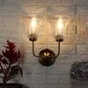 Devansh Metal Electric Wall Light in Gold Colour with Transparent Shade Count of 2 Lights