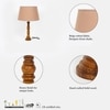 Hatton hand crafted Solid wood honey finish table lamp With Beige Cotton Shade