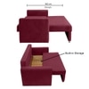 Alfon 2 Seater Velvet Pull Out Sofa Cum Bed with Storage In Maroon