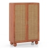 Takai Solid Wood 2 Door Wardrobe In Red Cedar Finish
