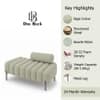 Doe Buck Luxury Boucle Accent Lounge Chair in Sage Colour with Black Metal Legs