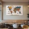 The Castle Decor World Map Wall Art Set of 5 Design 5 27x48 Inch