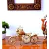 Desert Art Metal Handpainted Golden Bike Table Clock Showpiece