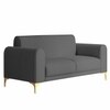 Veniza Velvet 2 Seater Sofa In Dark Grey Colour