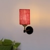 Devansh Metal Electric Wall Light in Black Colour with Maroon Shade Count of 1 Light