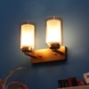 Eliante Cloth Shade Wall Lights Mild Steel & Fabric Material Antique Gold & Cream Finish
