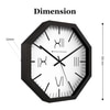 Octagonal Wooden Wall Clock with Bold Roman Numerals