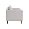 Bruch Boucle Fabric Arm Chair in White Colour