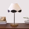 Devansh Multi-Color Cotton Vintage Lamp With Natural Wood Base & Steel Pipe (12X19.25)