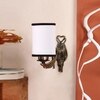 Devansh Metal Electric Wall Light in Antique Gold Colour with White & Black Shade Count of 1 Light