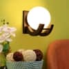 Eliante Brown Mdf Wall Light With White Shade In Brown Colour