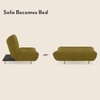 Palermo 3 Seater Click Clack Sofa cum Bed In Olive Green Colour