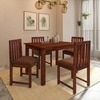 Aura 4 Seater Dining Set with Cushioned Chairs in Brown Colour