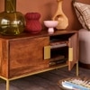 Banner Solid Wood Small TV Unit in Brown Colour