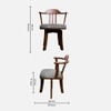 Vanilla Revolving Teak Wood Chair in Grey Colour