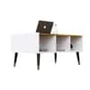 Hexa Engineered Wood Coffee Table With Storage And Open Rack In Frosty White And Giant Wood