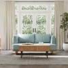 Anish Solid Wood Two Seater Sofa in Blue Colour