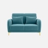 Monly Velvet 2 Seater Sofa Aqua Blue Color