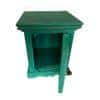 Queens Sheesham Wood Bedside Table in Antique Green Finish