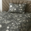 Dark Chocolate Floral 210 TC Mix Cotton Flat Single Bed Size Bedsheet With 1 Pillow Cover From Threads