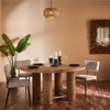 Elysianis Leewell Solid Wood 6 Seater Dining Table in Limewash Finish