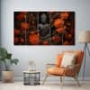 The Castle Decor Lord Buddha Meditation Wall Painting Wooden Framed 27x48 Inch (Style 11)