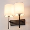 Eliante Cloth Shade Wall Lights Mild Steel & Glass Material Dark Brown & White Finish