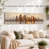 Modern Urban Skyline Canvas Wall Art 12 x 46 Inch