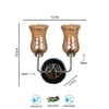 Devansh Steel Electric Wall Light in Steel Colour with Lavender Shade Count of 2 Lights