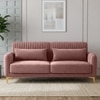 Monly Velvet 3 Seater Sofa Peach Color