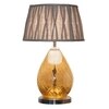 Decade Glass and Metal Table Lamp With Natural Linen Shade