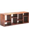 Anaya Solid Sheesham Wood Open Shelves Tv Stand In Provincial Teak Finish