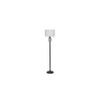 April Off White Fabric Floor Lamp with Black Iron Base
