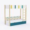 Pine Tree Single Size Bunk Bed In White & Teal Colour