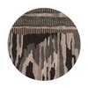 Handmade Round Wool Rug Modern Abstract Brown Grey 6 Feet Carpet