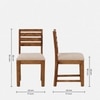 Arbor Dining Chair Set of 2 in Honey Finish with Cushioned Seats in Beige Colour