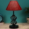 Fatima Maroon Jute Table lamp with Iron Base