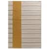 Jaipur Rugs Soft Geometric Striped Wool 5x8 Feet Undyed White And Gold Spice Dhurrie Carpet