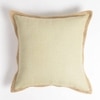 Beige Jute Border Cushion Cover