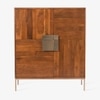 Banner Kiara Solid Wood Cabinet in Gold Finish