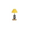 Alexandria Yellow cotton Table lamp with Wood & Iron Base
