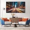 The Castle Decor Fast Moving City Wall Art Set of 5 Wooden Framed Digital Painting 27x48 Inch