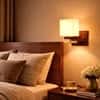 Eliante Key Wood And Iron Wall Light With Glass In Gold And Brown Colour