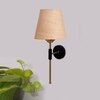 Devansh Metal Electric Wall Light in Black Colour with Beige Shade Count of 1 Light