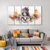 The Castle Decor Krishna Ji Wall Painting Wooden Framed 27x48 Inch (Style 6)