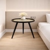 Oalveil Solid Wood Side Table in Black Finish