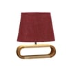 Devansh Maroon Jute Table Lamp With Wood Natural Base -13