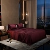 Stoa Paris Double Bedsheet with 2 Pillow Covers sheet with Velvet Wine